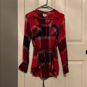 Long sleeve plaid shirt- maternity